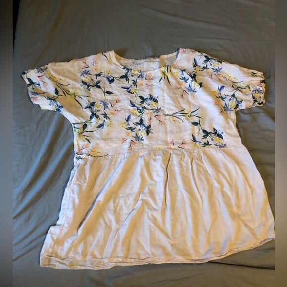 ♦️Valentina Naldi | Linen Floral Top - Picture 1 of 4